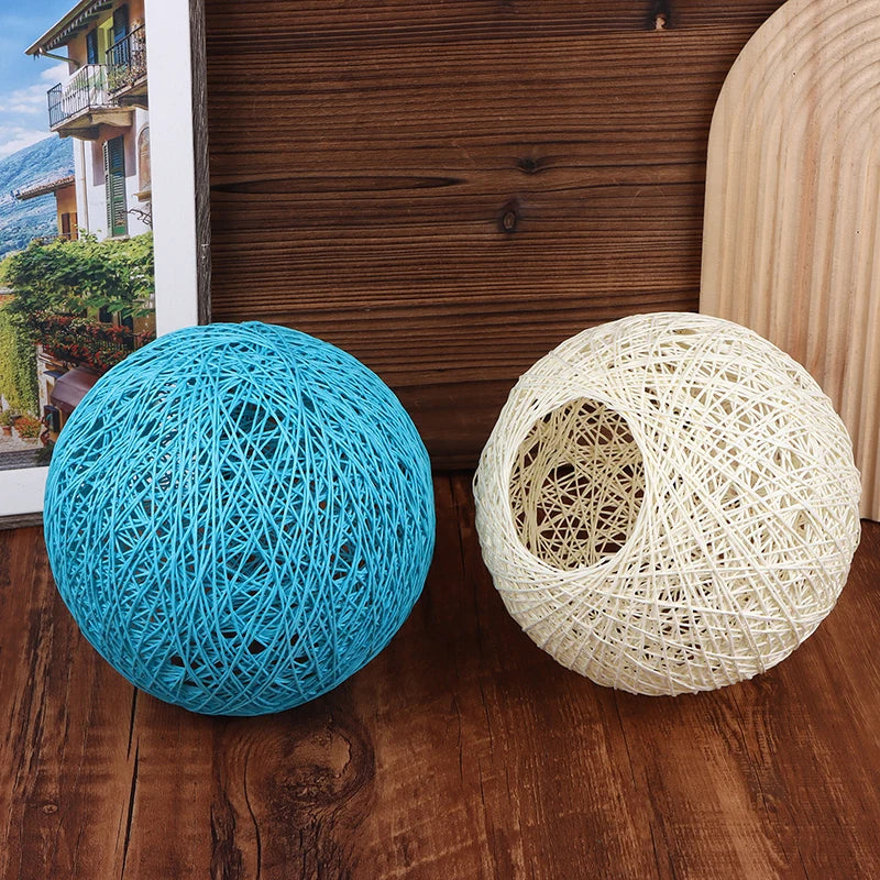 20cm Restaurant Bar Chandelier Rattan Ball Lampshade Handmade DIY Hand-woven Rattan Vine Ball Pendant Lampshade Light Lamp Shade Peaceful Pleasures Health and Wellness