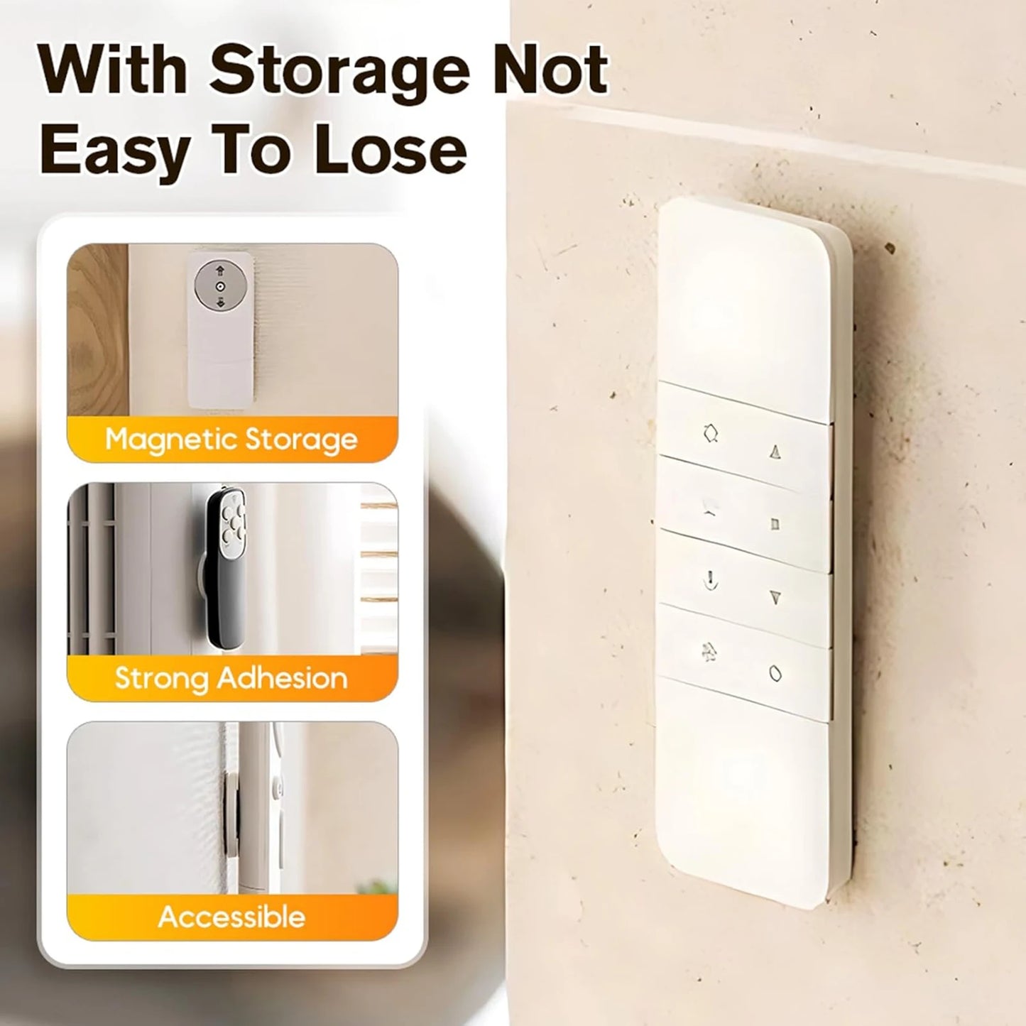 Magnetic Remote Control Holder Strong Magnet Self Adhesive Hook Space Saving Hanger for Home Office Storage Arrange Organization Peaceful Pleasures Health and Wellness