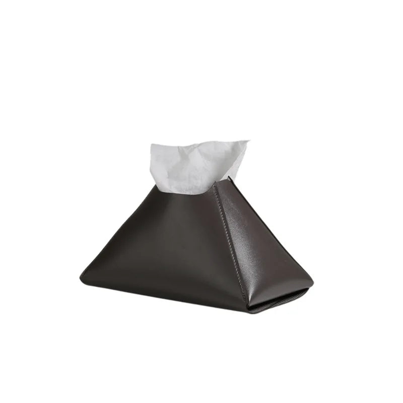 Nordic Leather Tissue Box Holder | Minimalist Desktop Dispenser