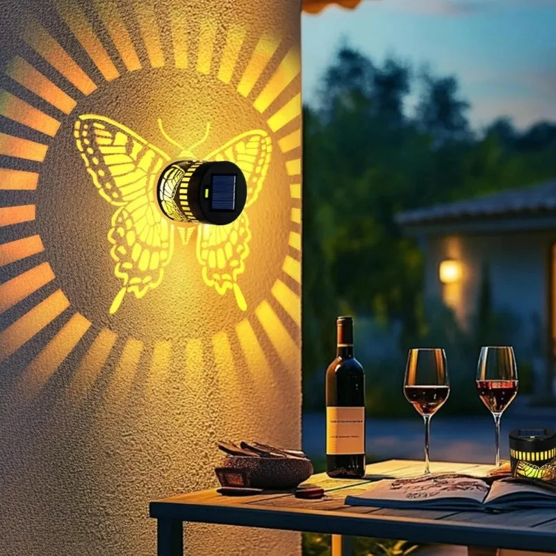 Butterfly Solar Wall Sconce | Warm & 7-Color Outdoor Garden Light