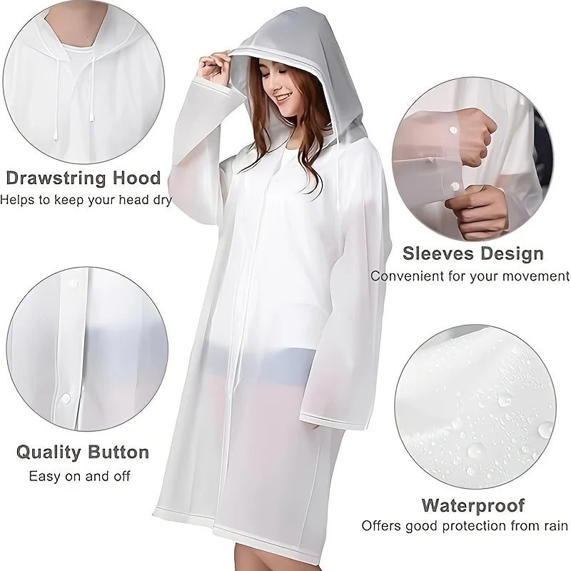 2-pc Two-piece, reusable raincoat with hood and sleeves, lightweight and compact, versatile raincoat that can be carried around Peaceful Pleasures Health and Wellness