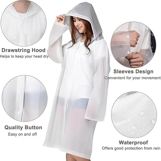 2-pc Two-piece, reusable raincoat with hood and sleeves, lightweight and compact, versatile raincoat that can be carried around Peaceful Pleasures Health and Wellness