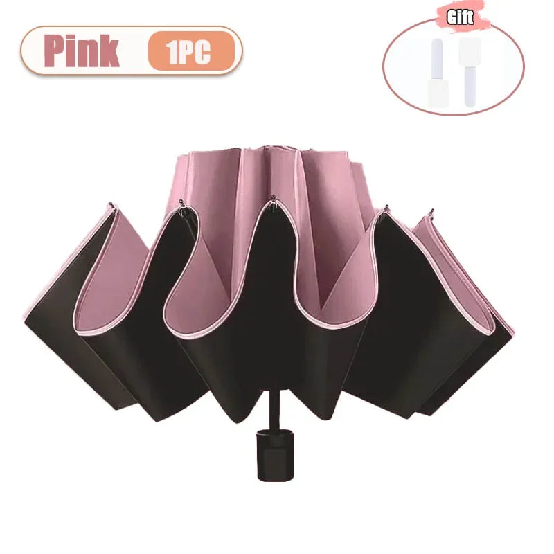 Large UV Protection Folding Umbrella – Sun & Rain Compact