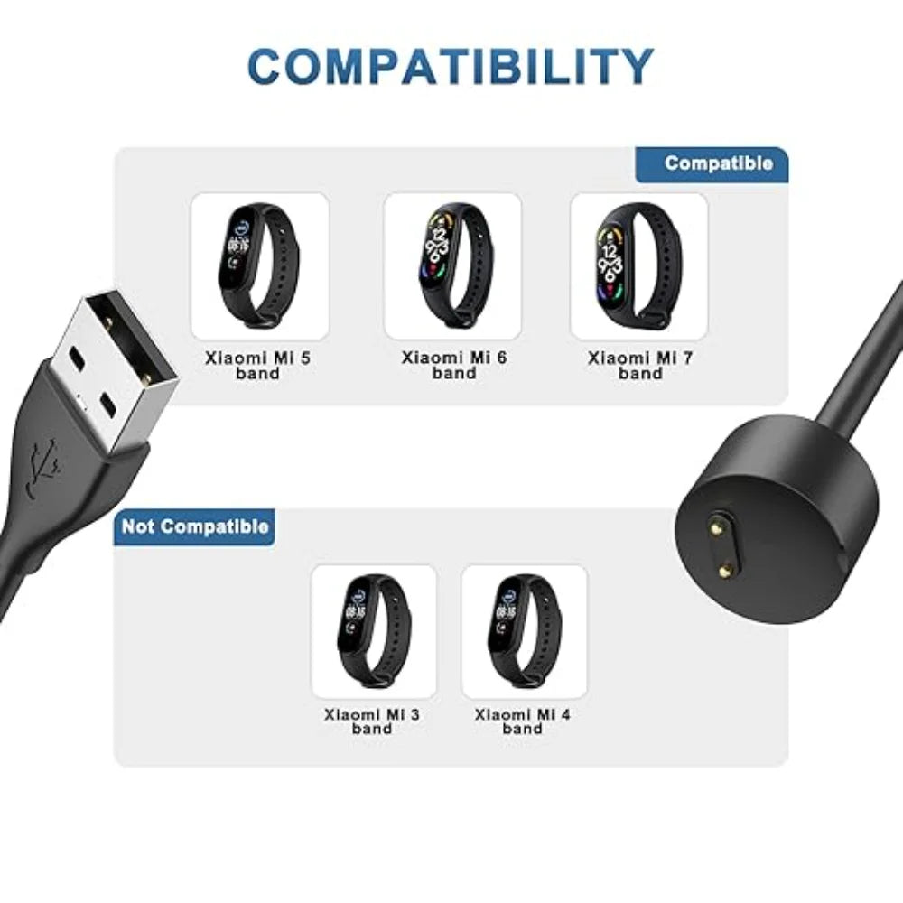 2 Pack for Amazfit Band 5 Xiaomi Mi Band 7/6/5 USB Smart Watch Charger Replacement Charger Charging Cable Peaceful Pleasures Health and Wellness