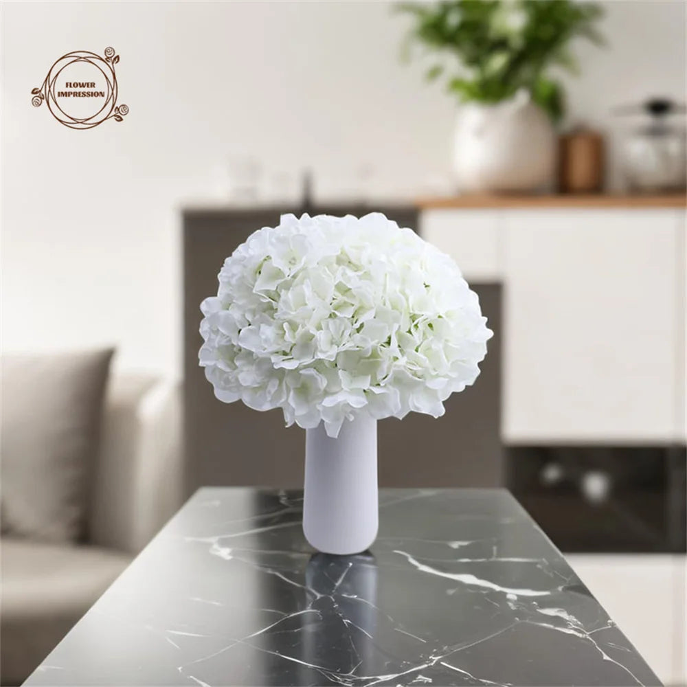 10pcs Silk Artificial Hydrangea Flowers with Stems | Wedding Decor