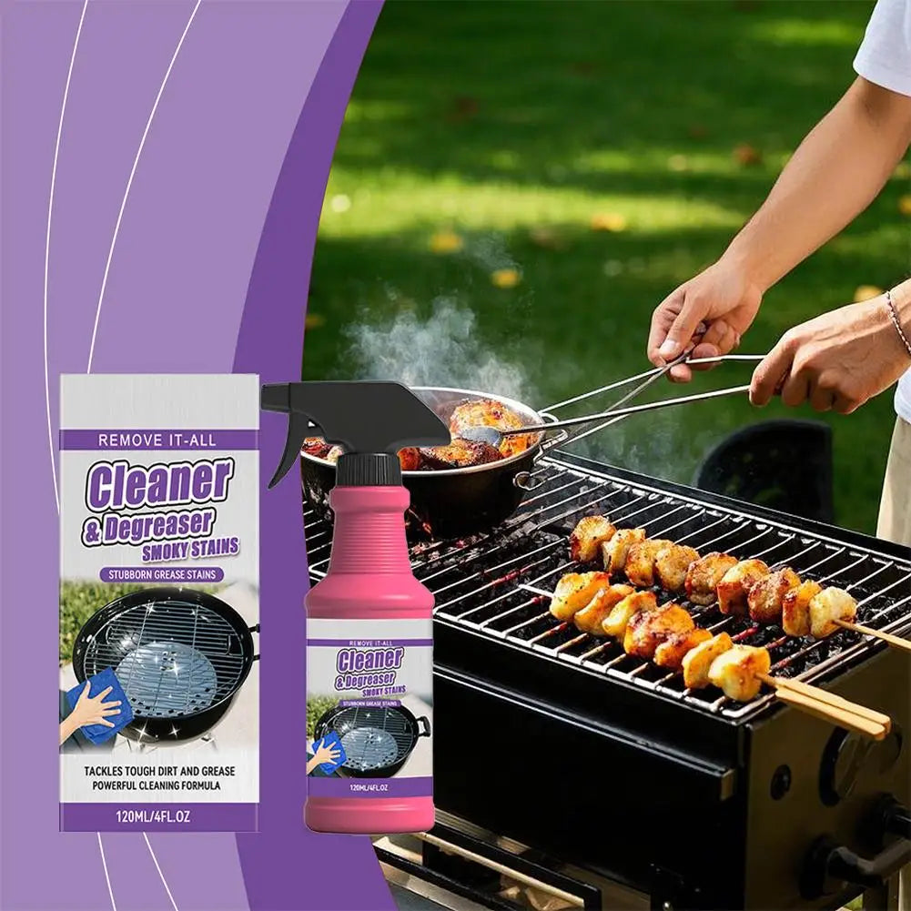 Heavy Duty Grill Degreaser Spray Fast-Acting Kitchen Oil Stain Remover 120ml Powerful Foam Cleaner for Oven Hood Stove BBQ Grill Peaceful Pleasures Health and Wellness