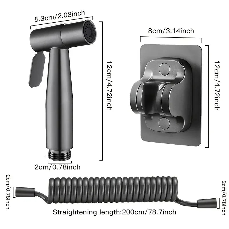 YANKE 3-Piece Stainless Steel Toilet Spray Gun & Nozzle Set