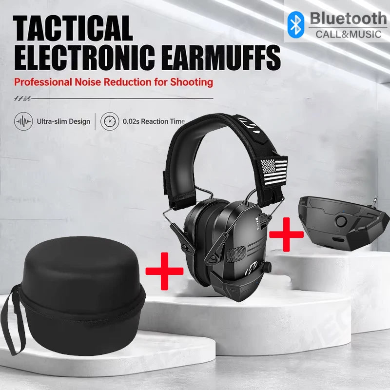 Electronic Bluetooth Earmuffs Shooting Ear Protection Earmuffs Noise Reduction Sound Amplification Hearing Protector with case Peaceful Pleasures Health and Wellness