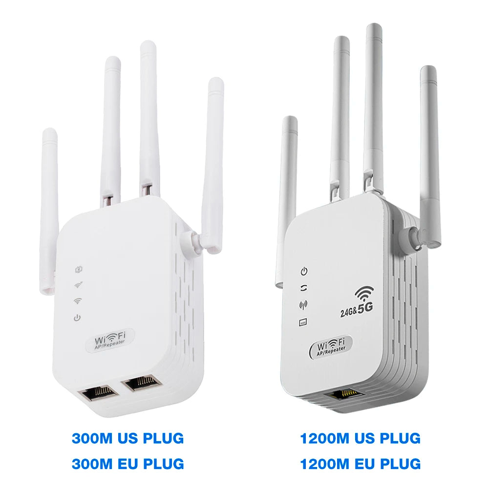 1200Mbps WiFi Repeater Dual-Band Signal Booster – 4 Antennas Peaceful Pleasures Health and Wellness