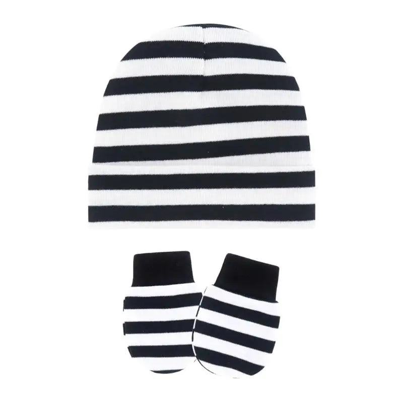 Cotton Newborn Baby Hat & Mittens Set – Soft Knit, 0–12 Mo
