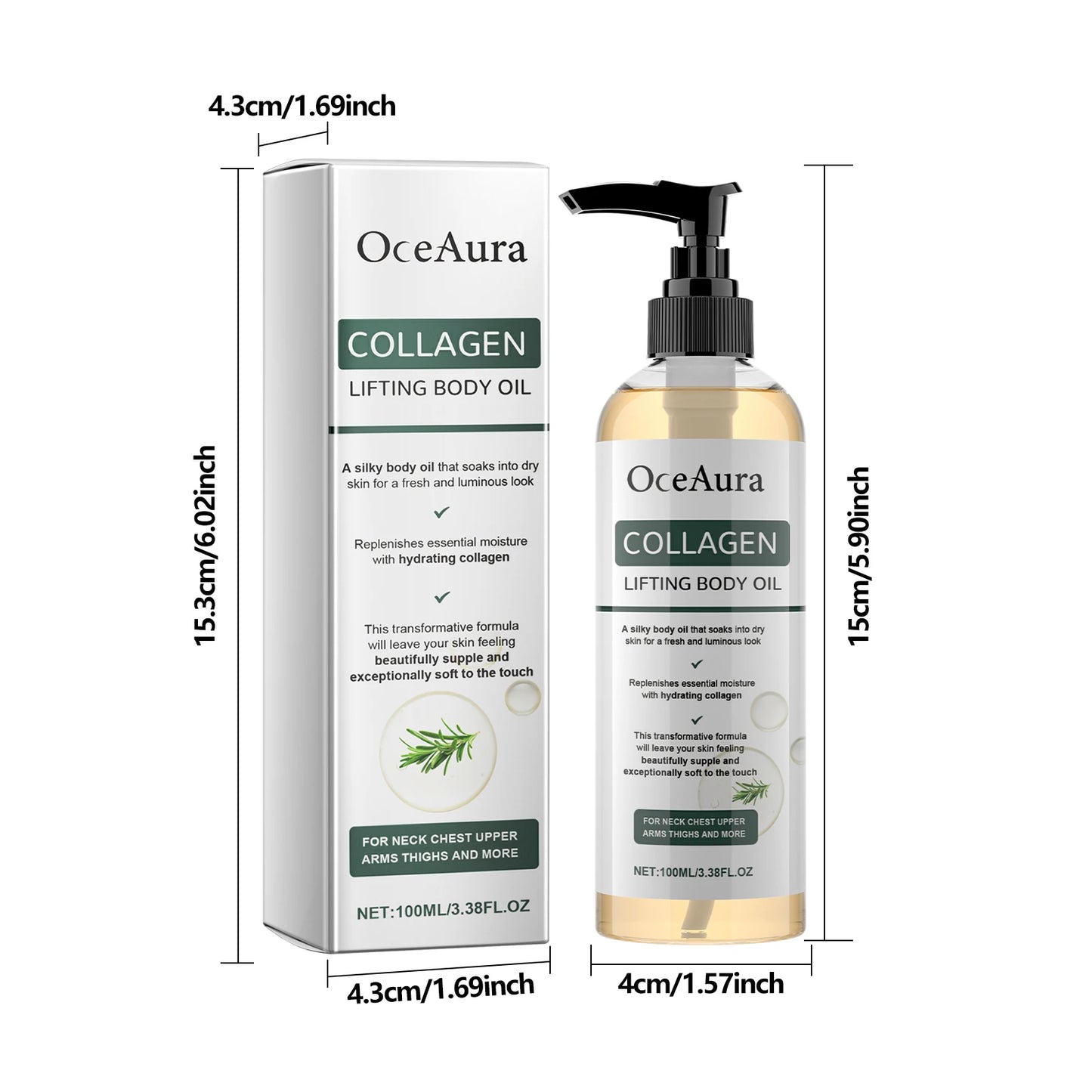OceAura Collagen Firming Body Oil – Skin Tightening 100ml