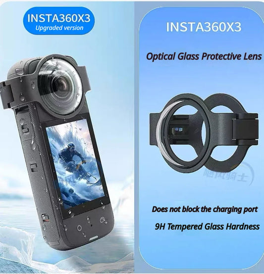 Insta360 X3 Clip-On Optical Glass Protective Lens Cap 9H Camera Lens Protector Oasis Select