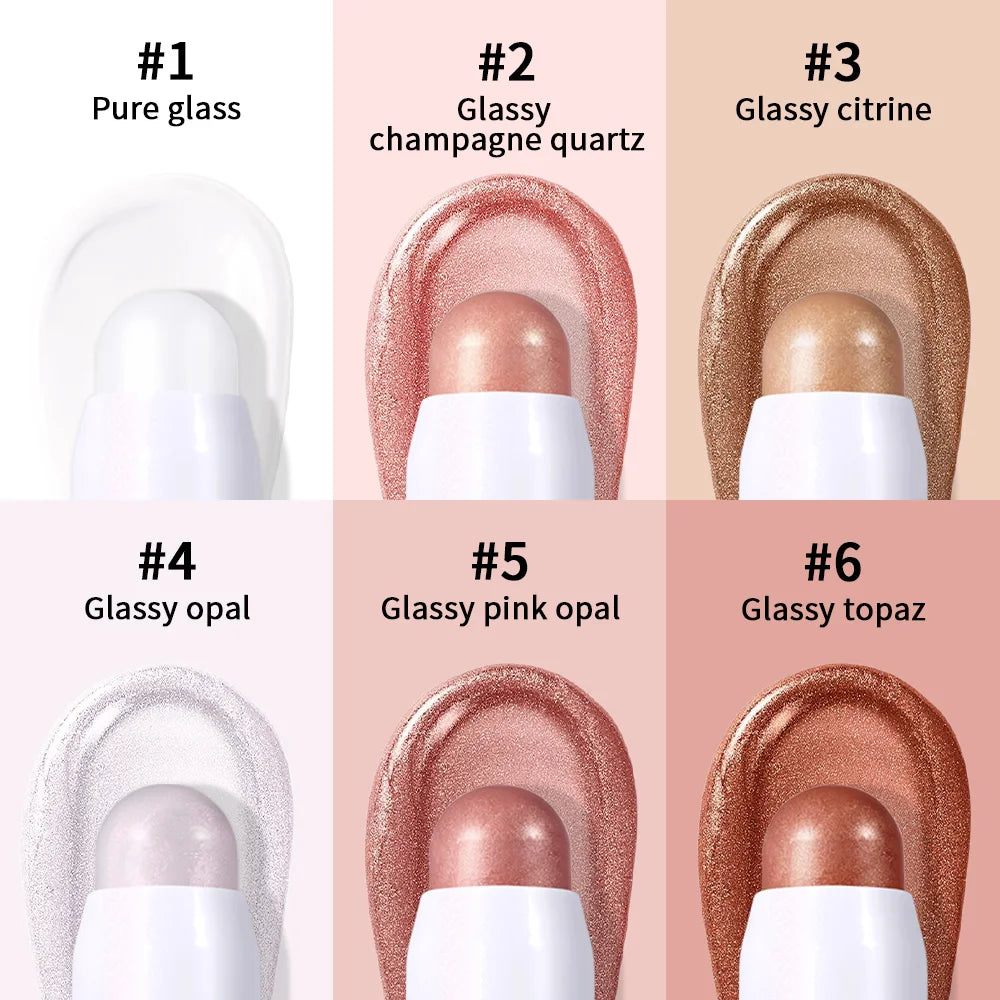 Bio- Glassy Highlighter Balm Nourishing Buildable Long Lasting Non Sticky Multipurpose Stick For Eye Cheek Lips Body Cosmetics Peaceful Pleasures Health and Wellness