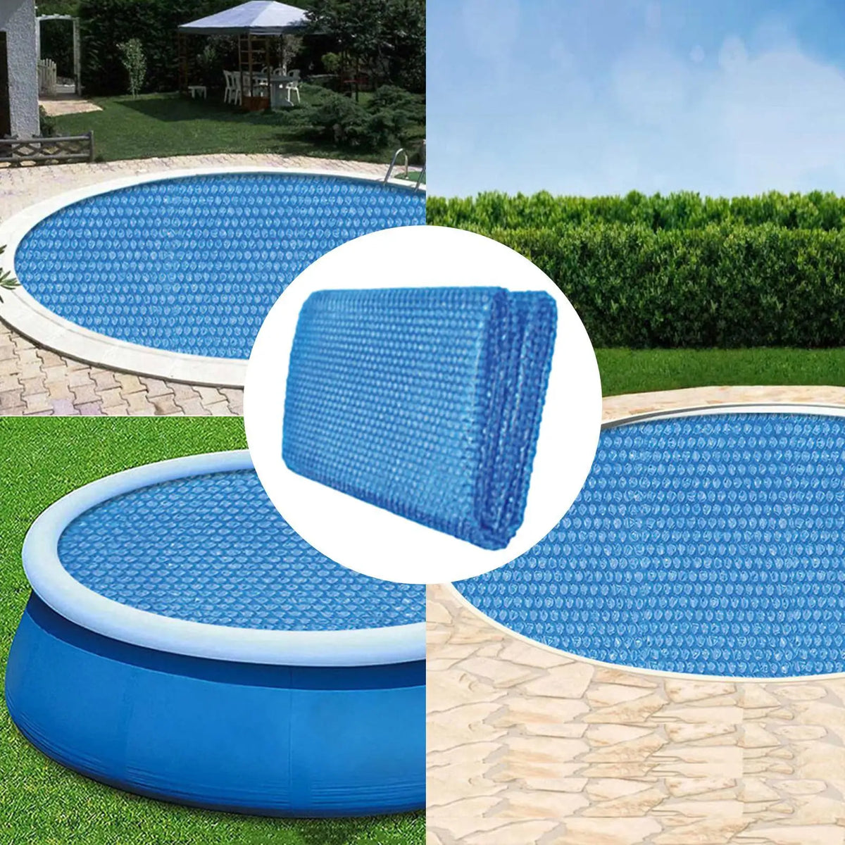 Solar Pool Cover Swimming Pool Solar Blanket Cover Open air swimming pool insulation film bubble film protective cover Peaceful Pleasures Health and Wellness