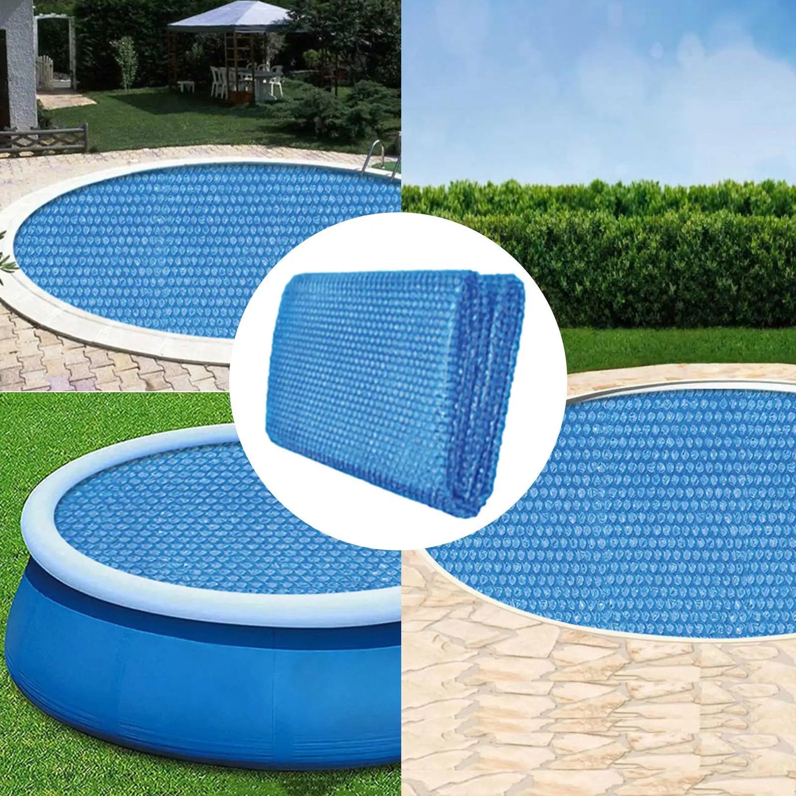 Solar Pool Cover Swimming Pool Solar Blanket Cover Open air swimming pool insulation film bubble film protective cover Peaceful Pleasures Health and Wellness