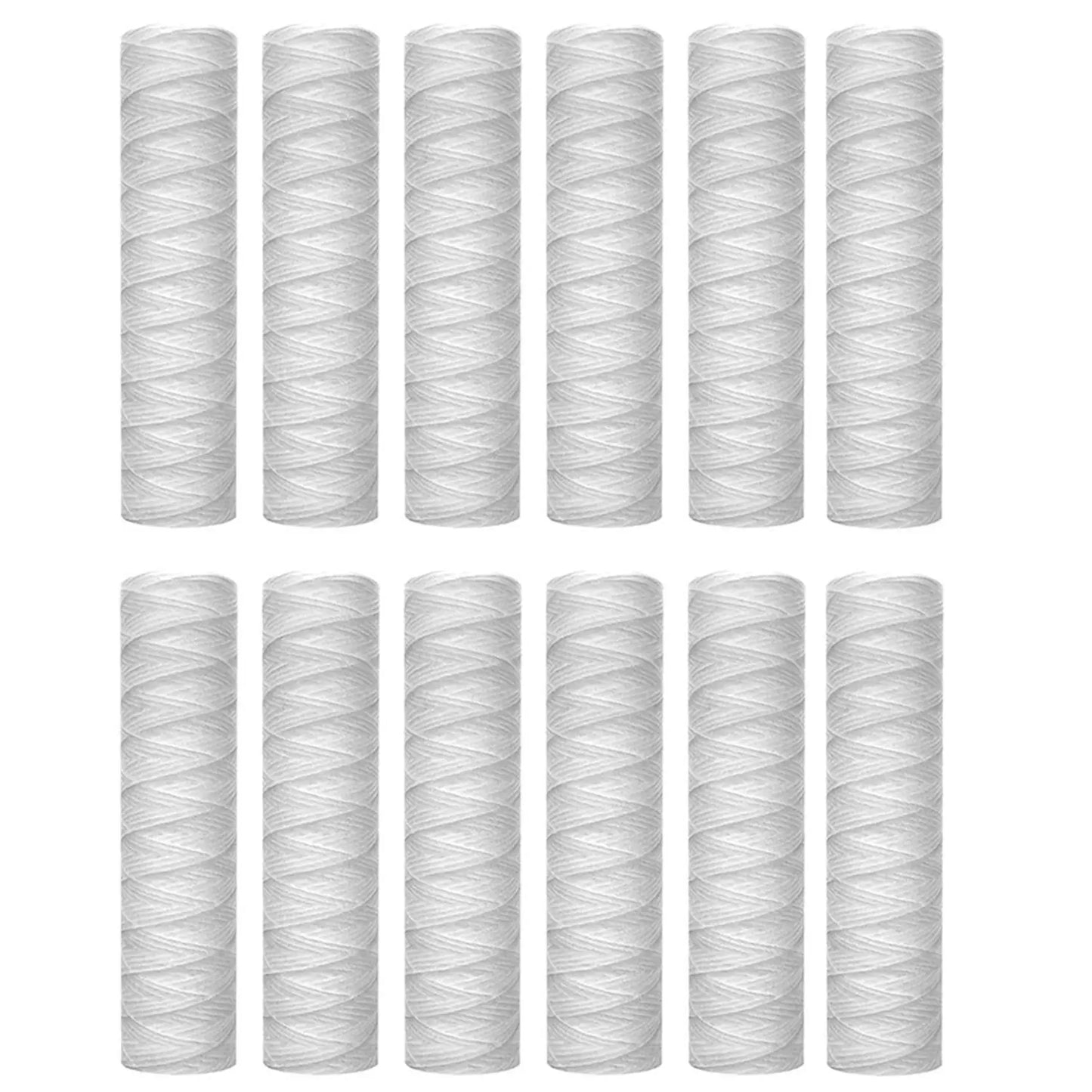 A36T-12Pcs 5 Micrometre String Wound Water Filter Universal Whole House Replacement Cartridge Sediment Filters 10Inch Peaceful Pleasures Health and Wellness