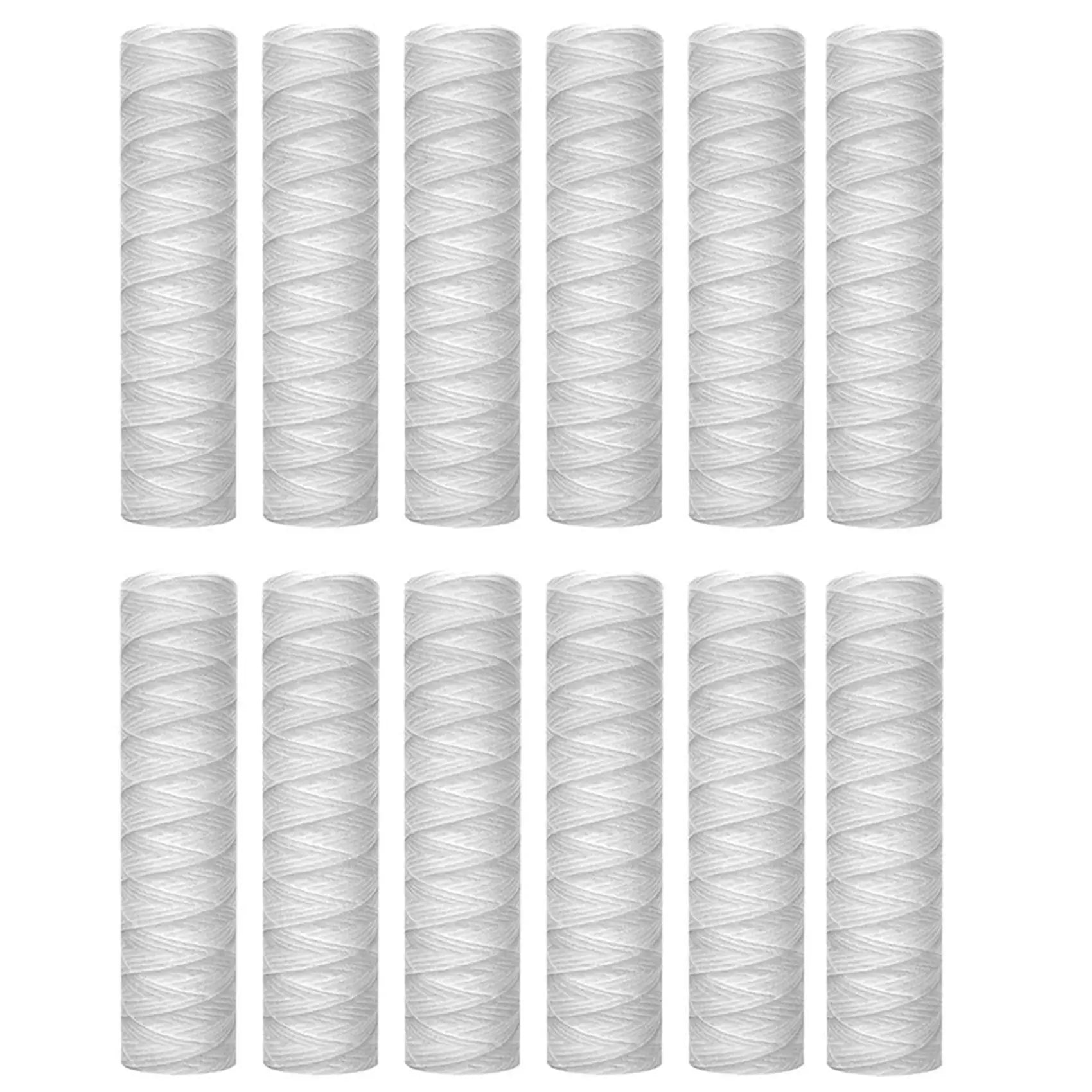 A36T-12Pcs 5 Micrometre String Wound Water Filter Universal Whole House Replacement Cartridge Sediment Filters 10Inch Peaceful Pleasures Health and Wellness