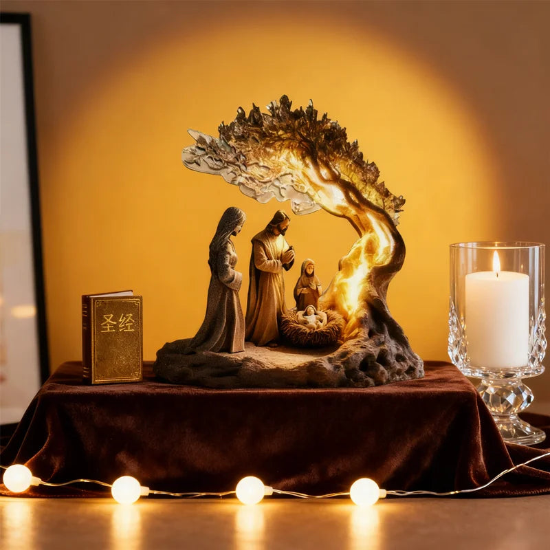 Nativity Figurine Set | Religious Holiday Tabletop Scene Decor