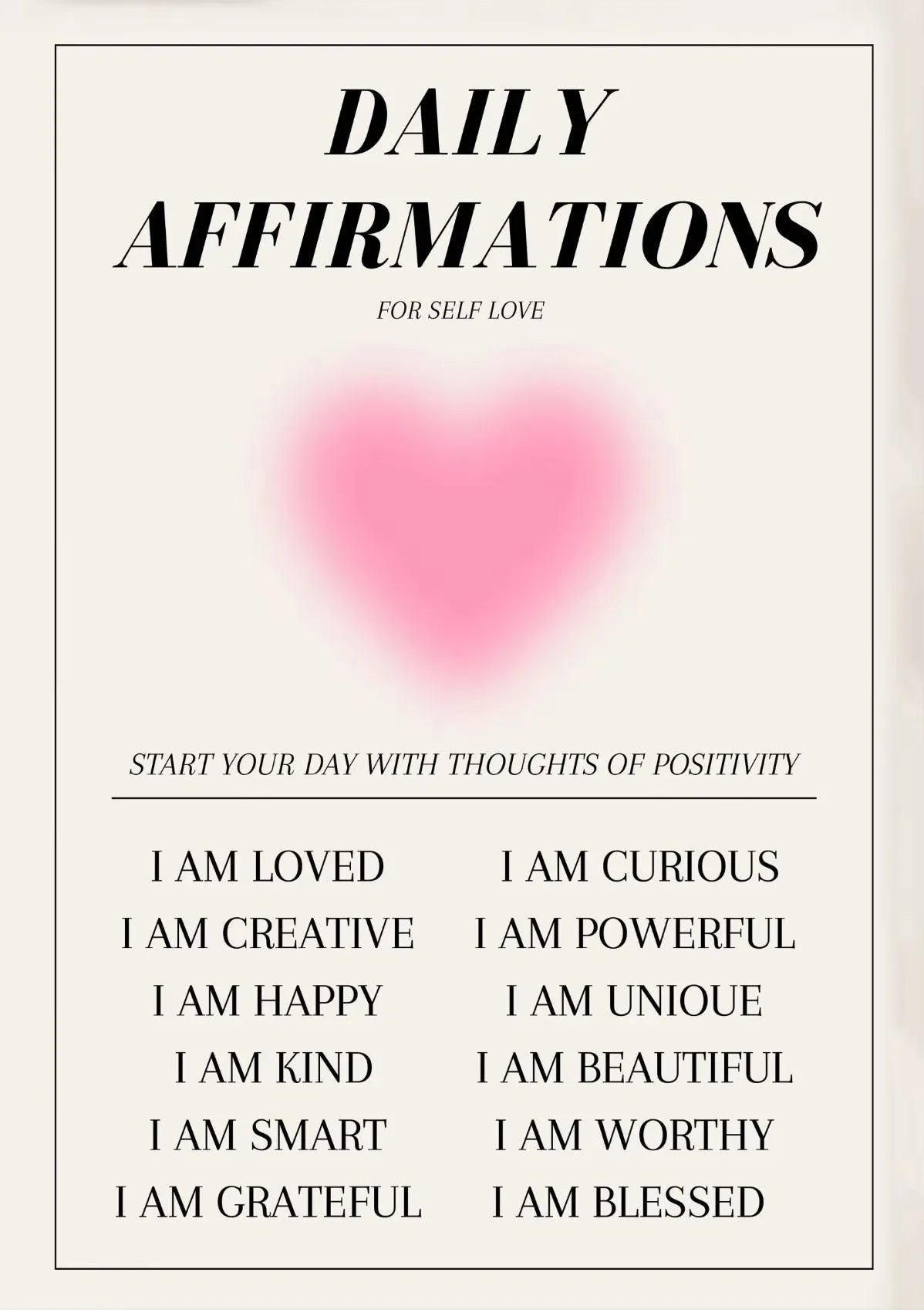Pink Aura Butterfly Affirmation Canvas Wall Art | Bedroom Decor