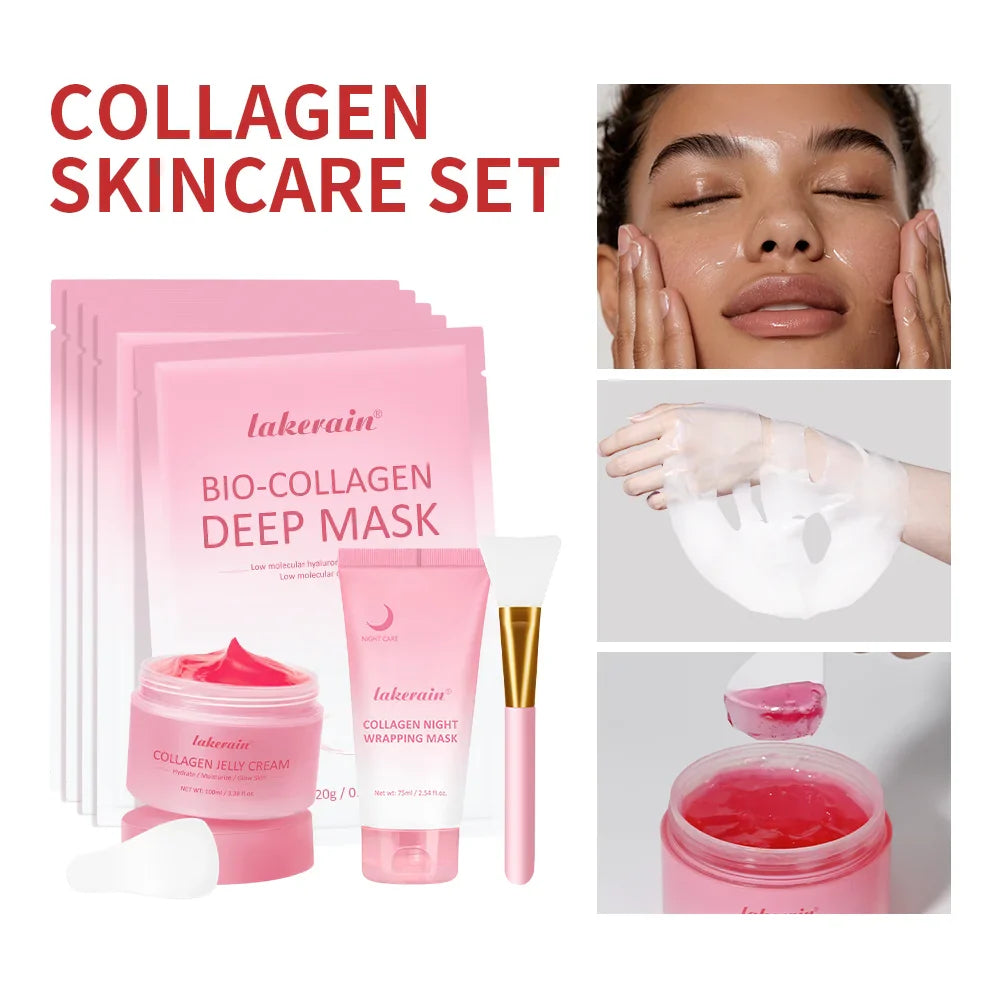 Collagen Night Mask & Jelly Cream Skincare Set – Deep Hydration