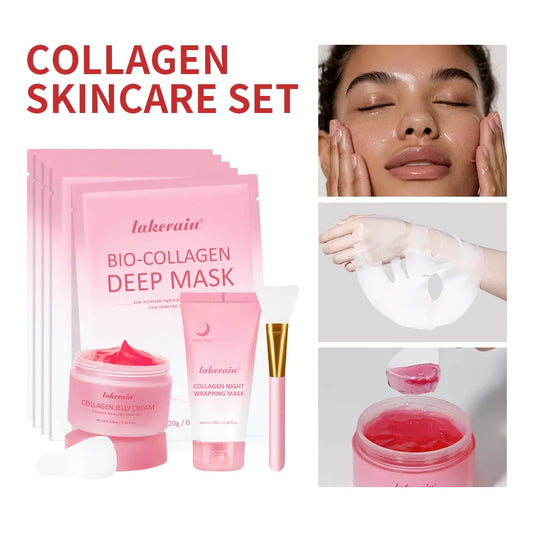 Collagen Night Mask & Jelly Cream Skincare Set – Deep Hydration Collagen Skincare Set Oasis Select