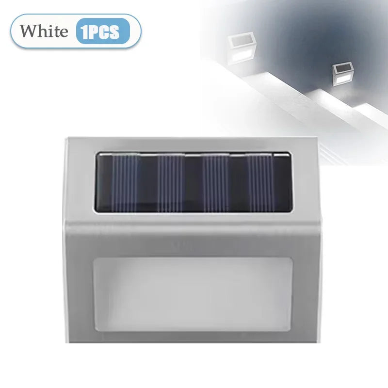 Solar Stainless Steel Step Lights – Waterproof LED Garden Wall