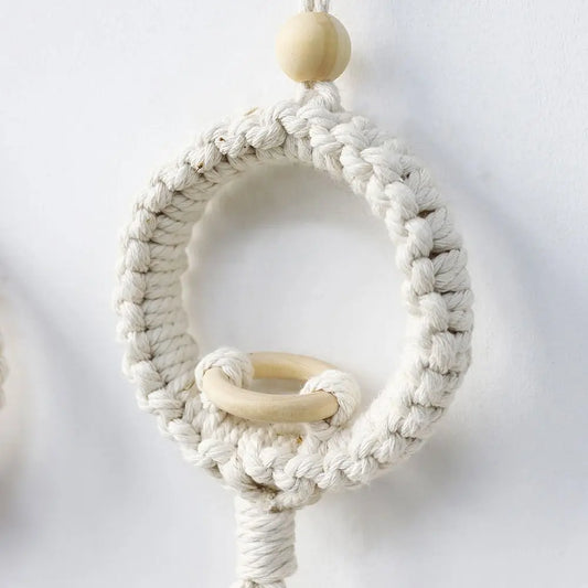 Boho Cotton Rope Plant Hanger | Wall Hanging Flower Basket Plant Hanger Oasis Select