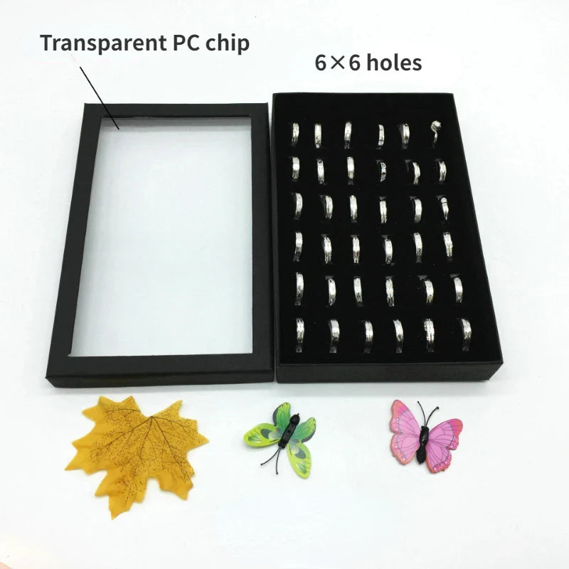 36-Slot Earring & Ring Display Tray | Transparent Jewelry Case