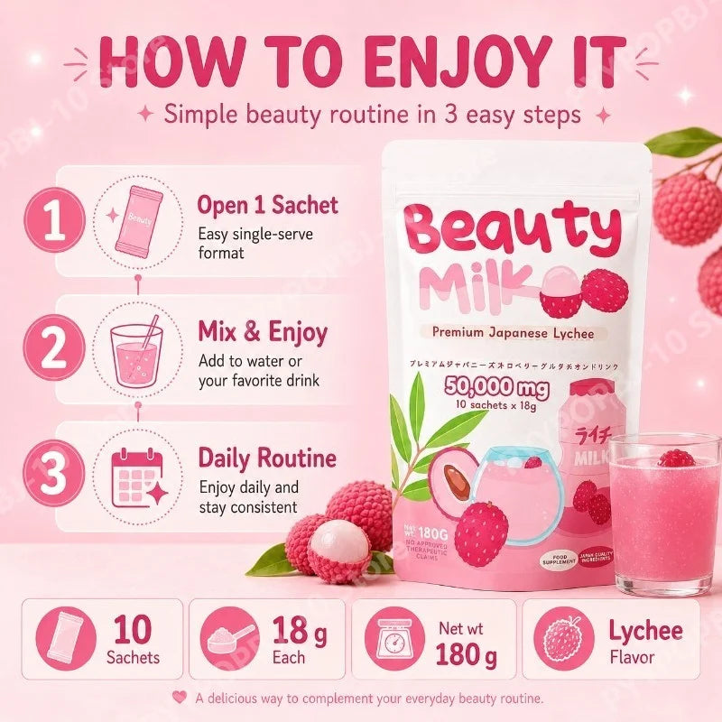 Beauty Milk Marine Collagen Swiss Apple Grape Extract – 10 Sachets