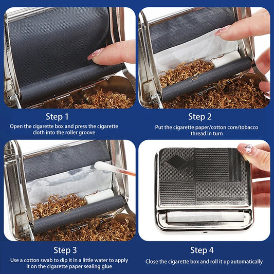 Cigarette Rolling Machine Box Case Automatic 70 MM Rolling Paper Tobacco Roller Rolling Machine Cigarette Maker Tobacco Smoking Peaceful Pleasures Health and Wellness