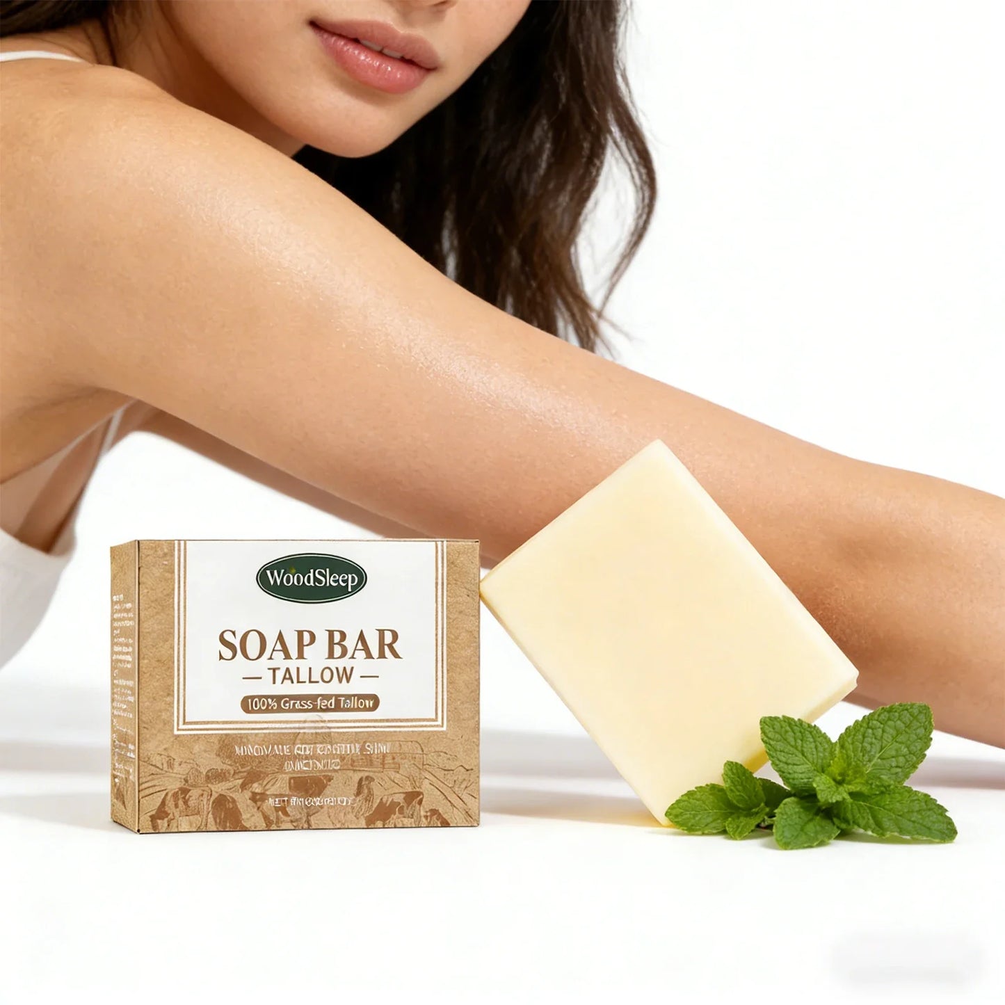 WOODSLEEP Brightening Tallow Soap Bar – Natural Body & Face Clean