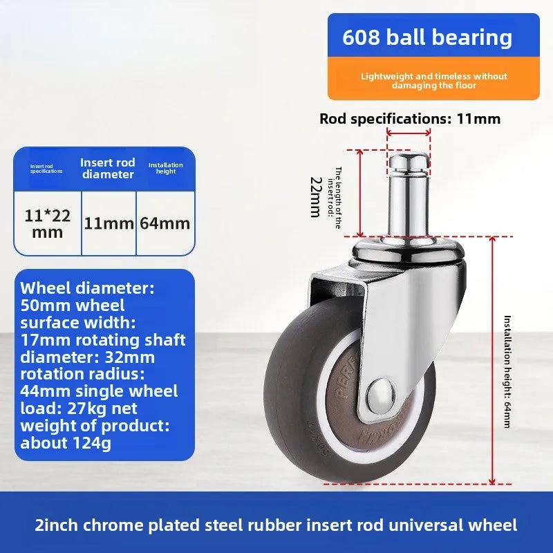 4PCS 2-Inch Heavy Duty Swivel Caster Wheels with Brake