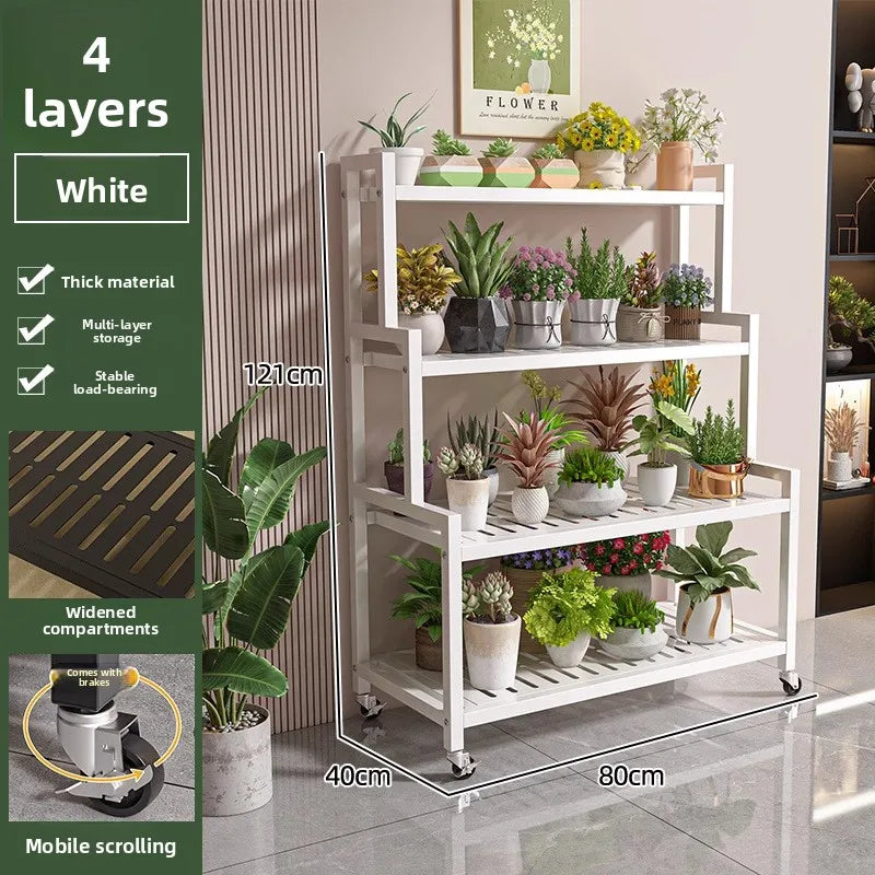Wrought Iron Multi-Layer Plant Stand | Floor Flower Rack
