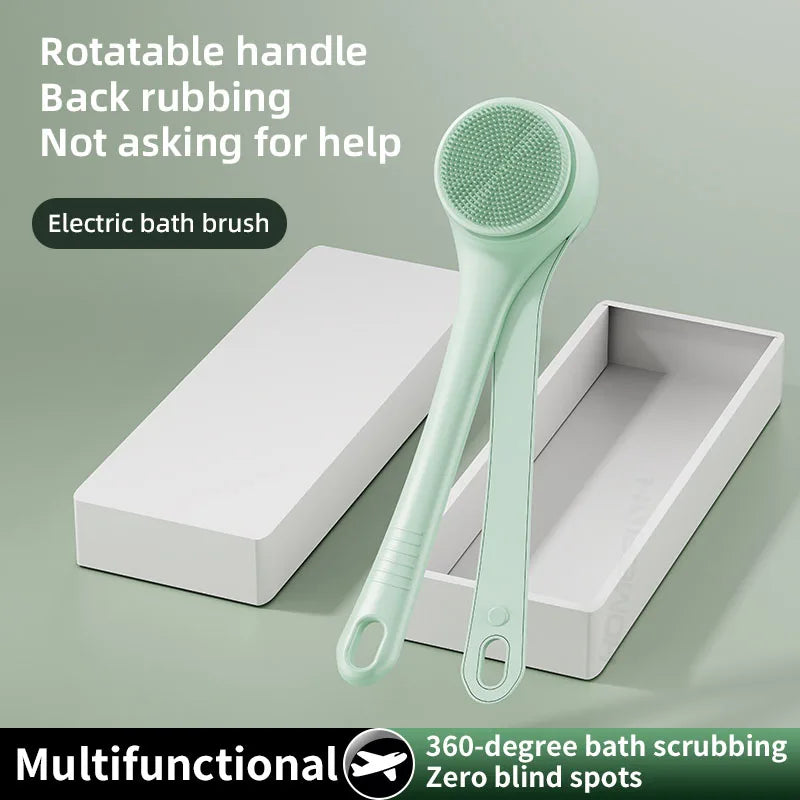 HOMEFISH Dual Handle Electric Bath Body Scrubber Brush with Long Handle Back Cleaning Tool for Back Exfoliation And Deep Cleanin Peaceful Pleasures Health and Wellness