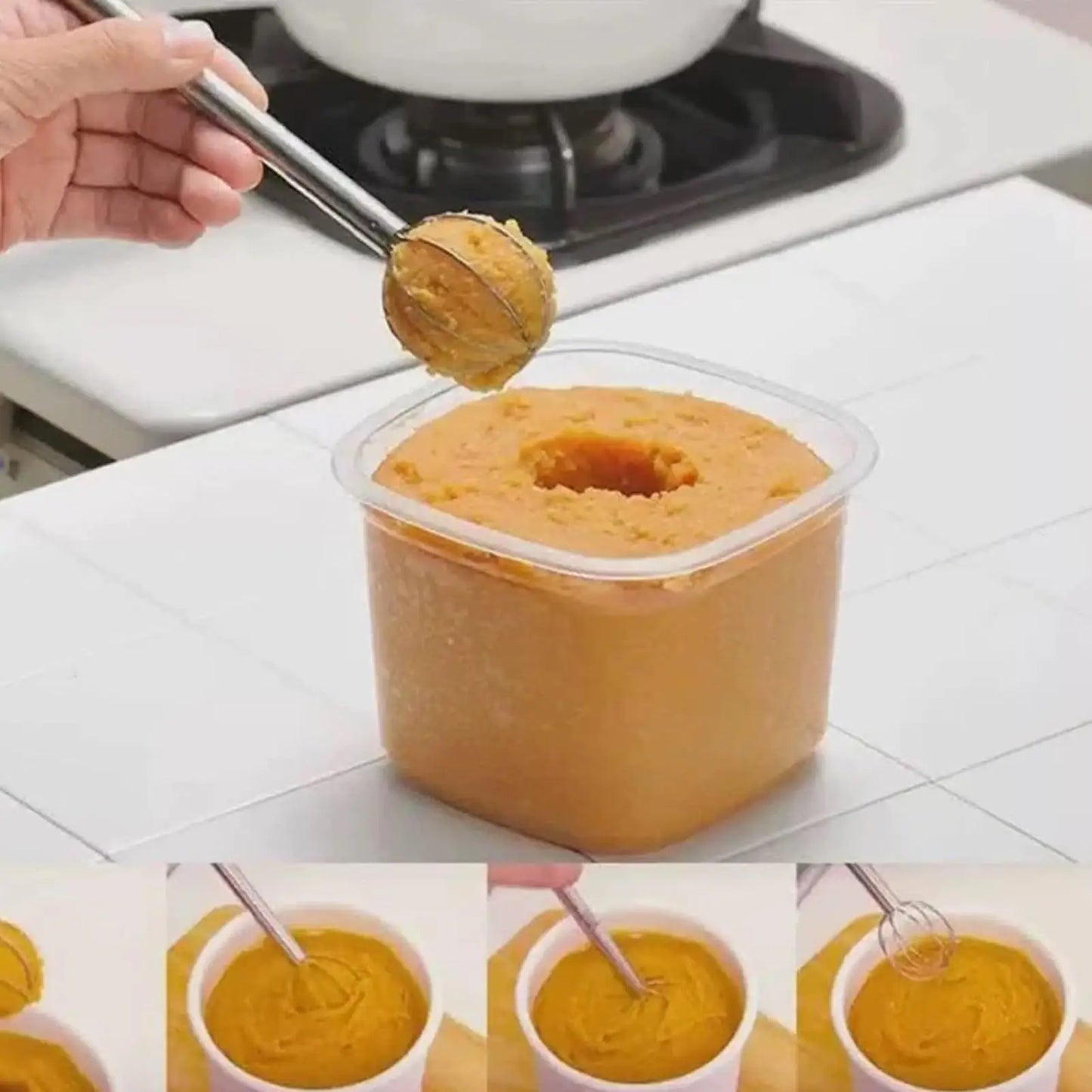 Double-Headed Stainless Steel Miso Muddler & Manual Whisk