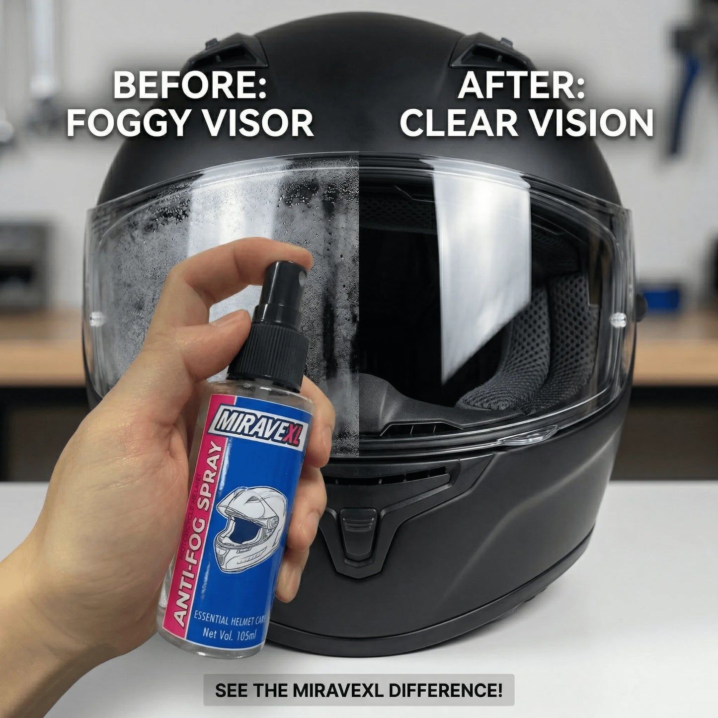105ML Premium Anti-Fog Treatment Long-Lasting Intensive Anti-Mist Spray for Motorcycle Helmet Visors Goggles and Glasses Peaceful Pleasures Health and Wellness