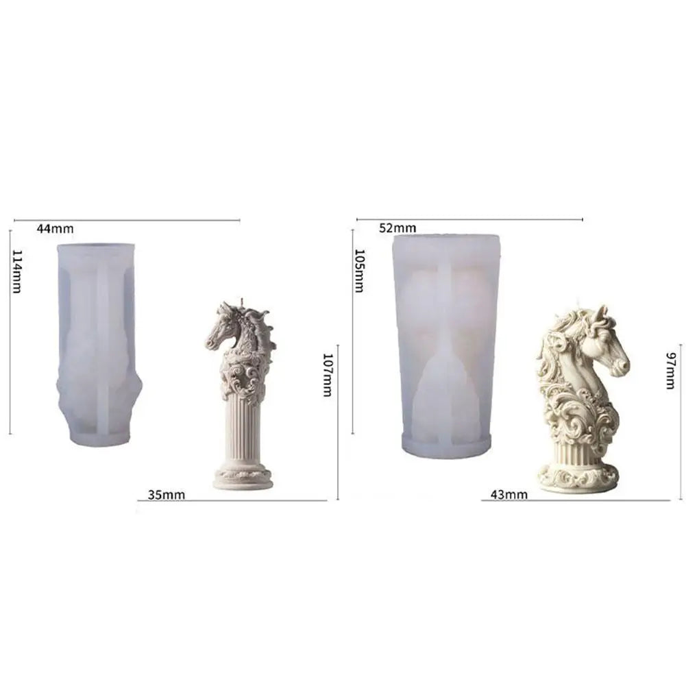 3D Horse Silicone Candle Mold – DIY Cylinder Craft Mold