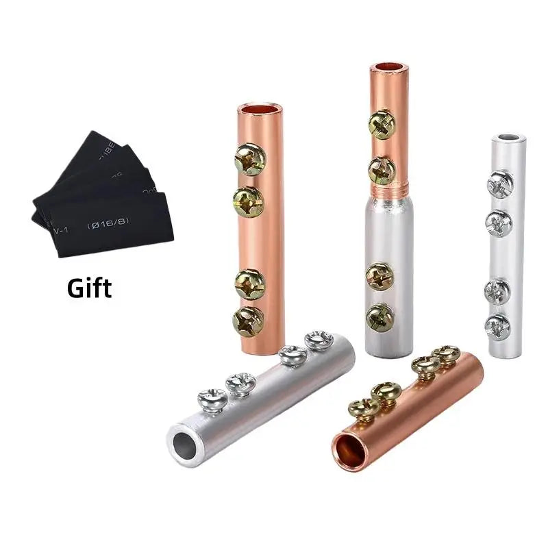 1/3Pcs Copper AL Cable Wire Tubular Screw Bolt Connection Sleeve Join GTL Quick Cable Connector Copper Wire Butt Terminal Splice Peaceful Pleasures Health and Wellness