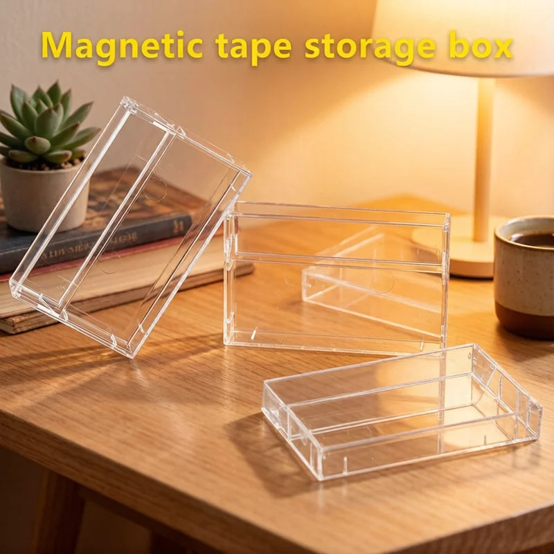 Transparent Cassette Tape Storage Box | Dustproof ABS Case