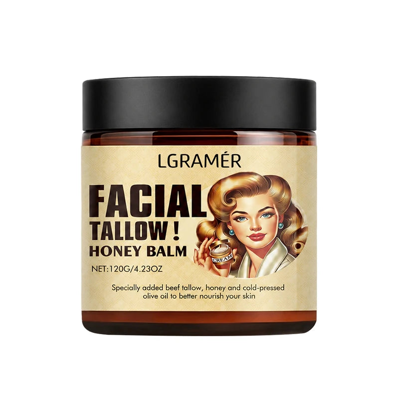 30g/60g/120g Facial Tallow Honey Balm Cream Natural Beef Tallow Face Cream with Olive Oil,Moisturizing & Nourishing for Dry Skin Peaceful Pleasures Health and Wellness 120g 1pcs