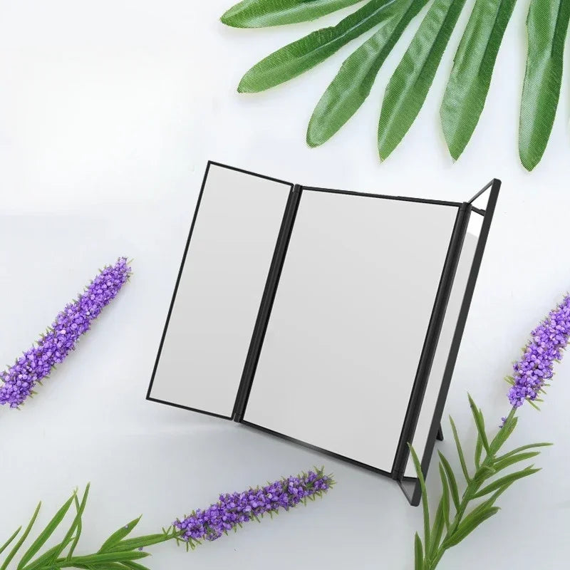 Tri-Fold Portable Travel Makeup Mirror | Compact Cosmetic Mirror Travel Makeup Mirror Peaceful Pleasures Health and Wellness