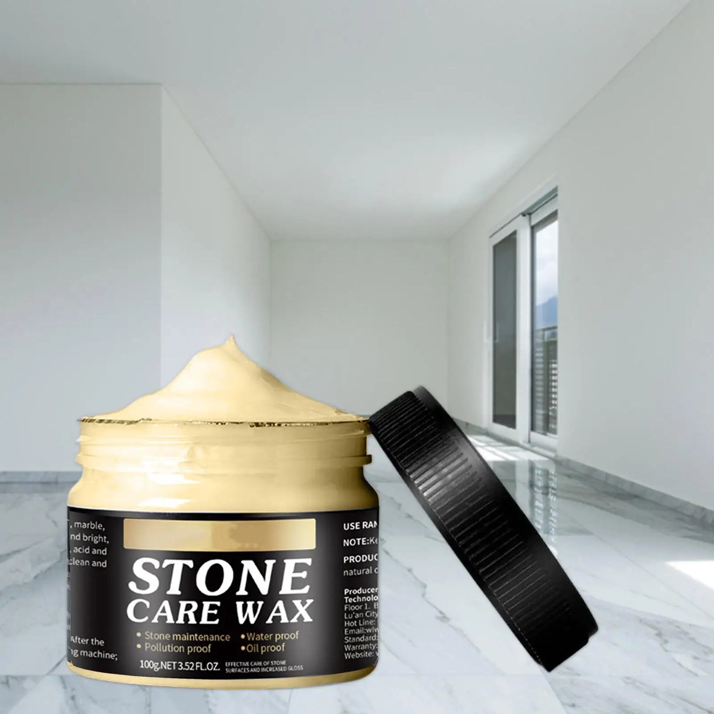 100g Marble Polish Paste Wax, Stone Restoration Shine Restorer for Quartz Tile Floor, Household Furniture Kitchen Care Peaceful Pleasures Health and Wellness