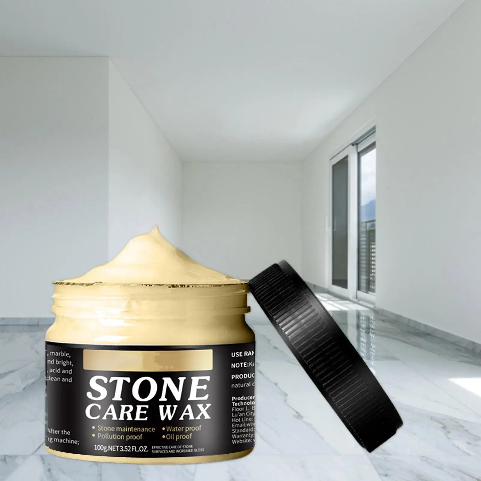 100g Marble Polish Paste Wax, Stone Restoration Shine Restorer for Quartz Tile Floor, Household Furniture Kitchen Care Peaceful Pleasures Health and Wellness