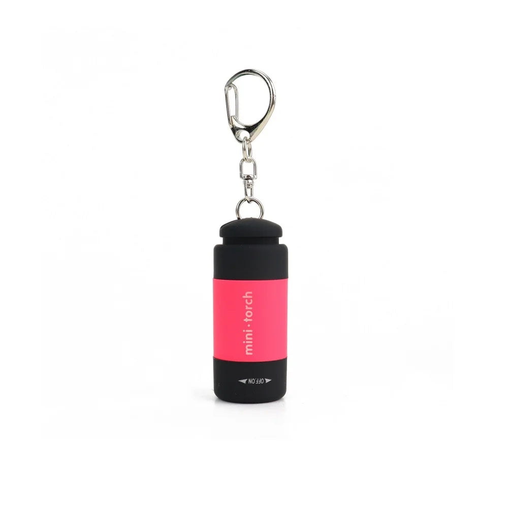 Mini USB Rechargeable LED Flashlight Keychain Waterproof Portable Small Flashlight for Outdoor Camping Hiking Emergency Home Use Peaceful Pleasures Health and Wellness Pink