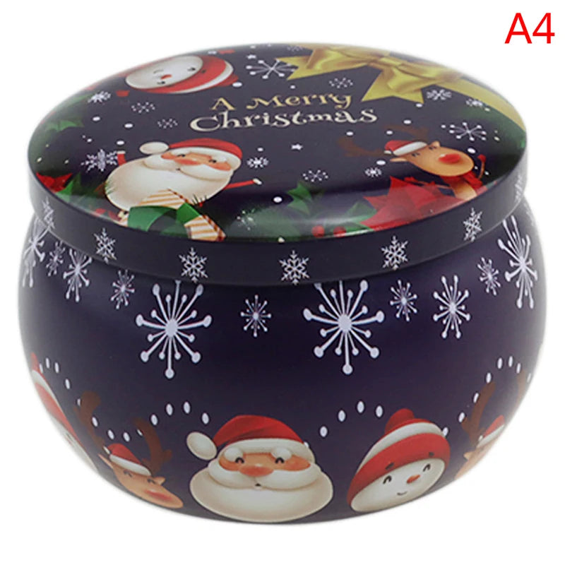Christmas Scented Candle Tin Jar | Portable Soy Wax Gift