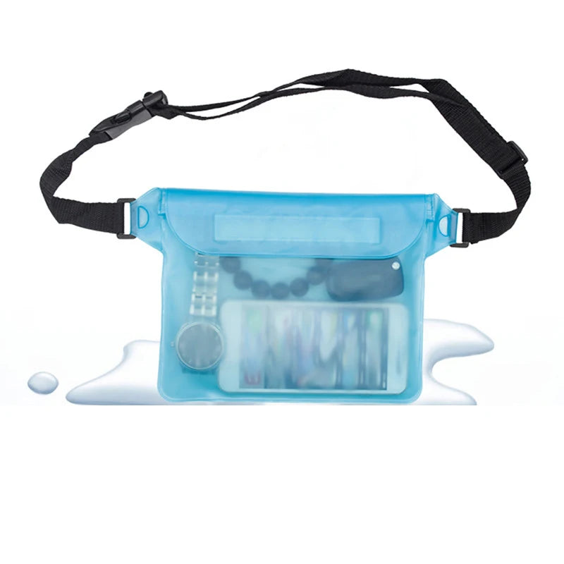 Phone Waterproof Bag Sealing Drift Diving Waist Pack Skiing Beach Boat Sport Swimming Underwater Case Cover Shoulder Bags Peaceful Pleasures Health and Wellness SKY BLUE