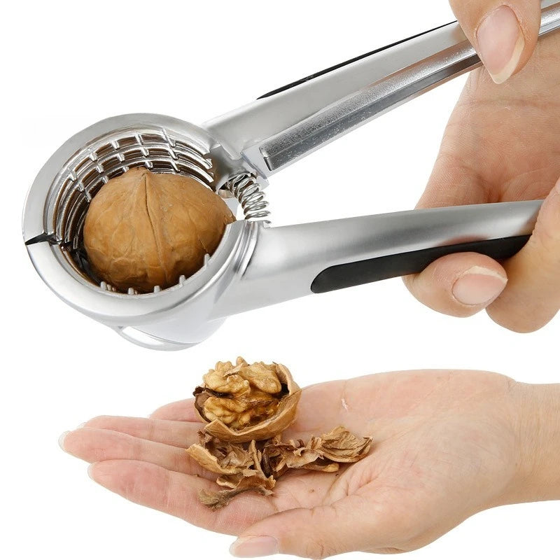 2026 Silvery Metal Multi Functional Walnut Clip Household Nut Shelling Tools Suitable for Walnuts Chestnuts and Hazelnut Tools Peaceful Pleasures Health and Wellness