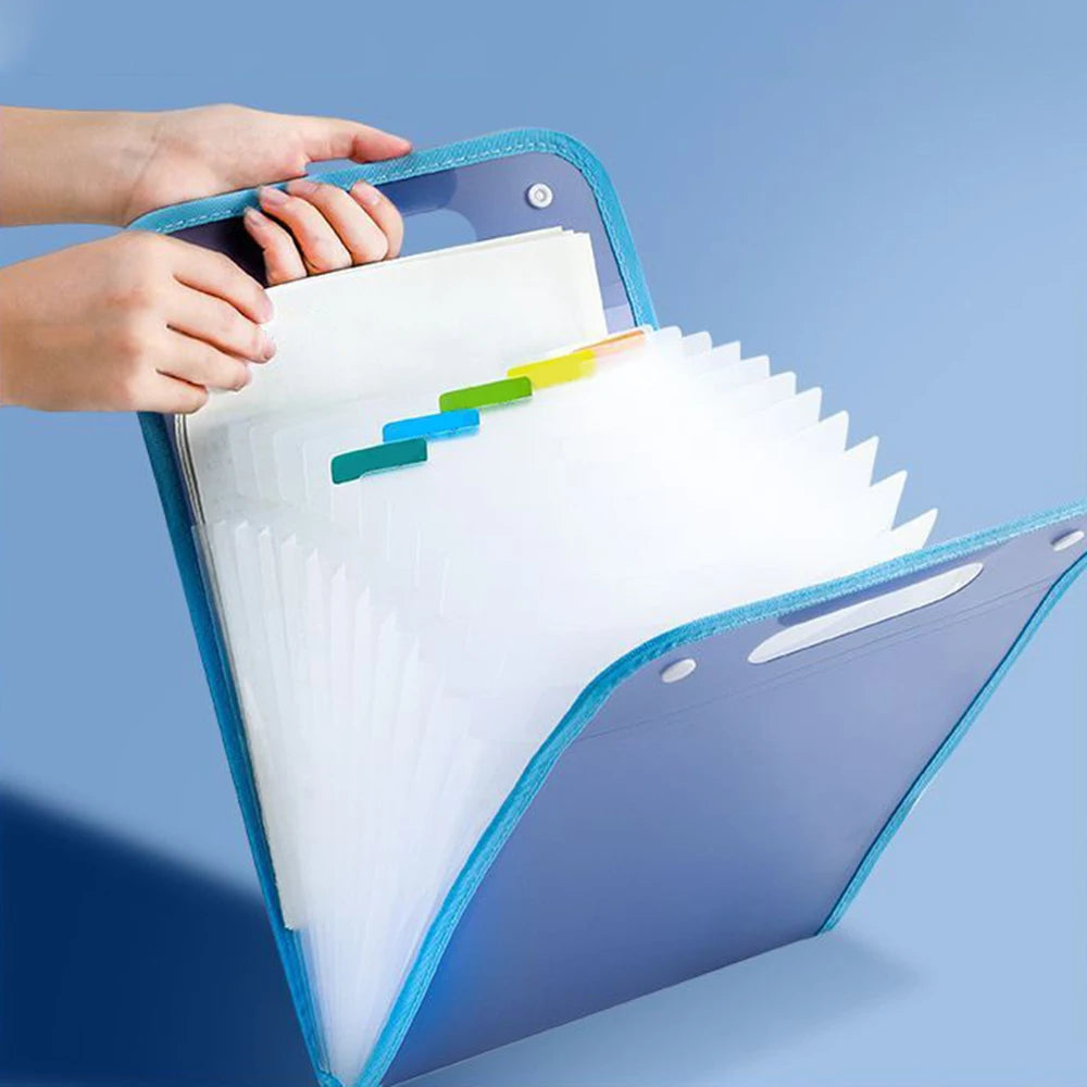 13 Layers A4 Expanding File Folder Handheld Organizer Large Capacity Document Paper Bill Storage Bag For Students Office Peaceful Pleasures Health and Wellness