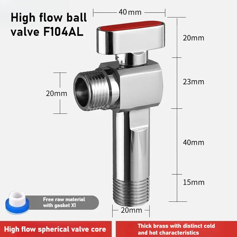Brass High Flow Ball Valve – Angle Valve for Gas & Water Heater