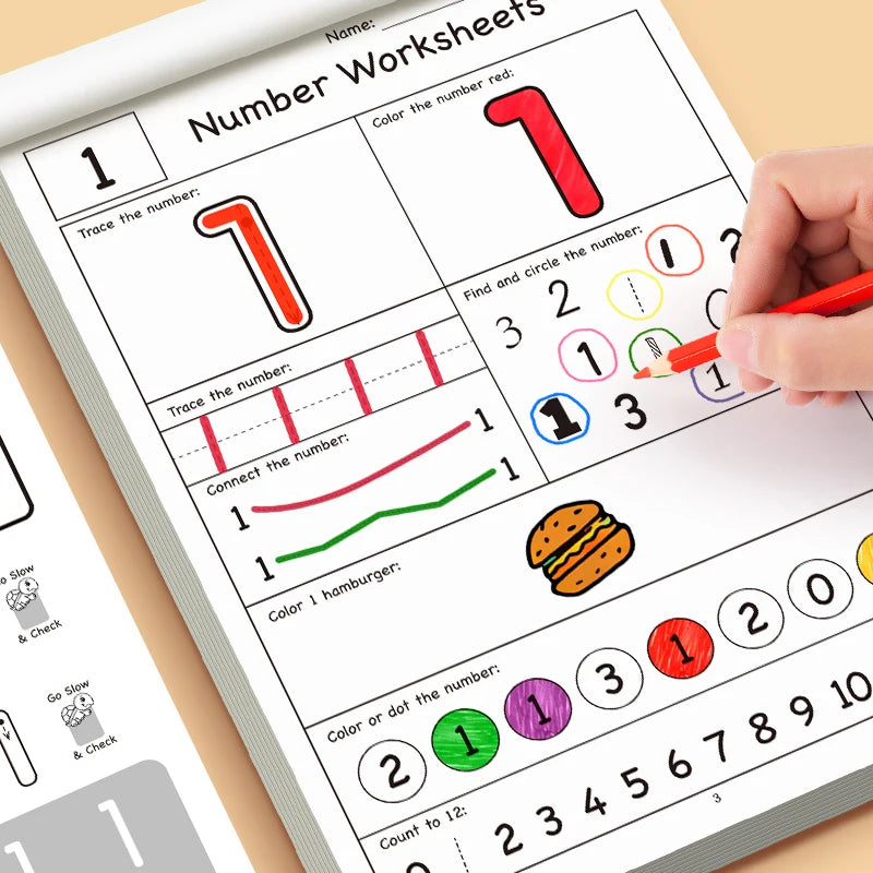 32Pages Digital Workbook Interactive Math Activity Book Preschool